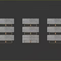 Stacked Wooden Stone Blocks With Blue Surfaces And Single Small Separate Piece
