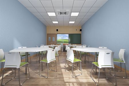 modern classroom 3d model