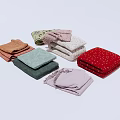 Colorful Patterned Towels In Various Colors And Designs For Home Textiles