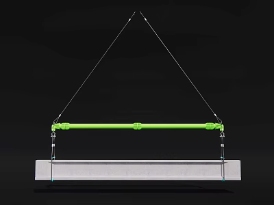 Industrial Equipment Featuring Green Suspension Beam And Gray Support Base Structure Design 3d model