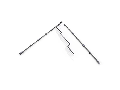 Long Black Metal Rod Equipment With Connector Parts And Sturdy Build 3d model