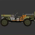 Classic Green Jeep With Open Top Orange Accents Spare Tire And Retro Style