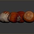 chestnut chestnut raw chestnut fried chestnut hairy chestnut oil chestnut banana fruit fresh fruit 3d model