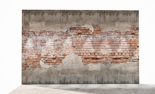 Broken wall and glass menu 3d model