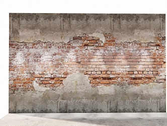 Broken wall and glass menu 3d model