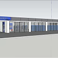 Rising Petroleum Modern Commercial Building Exterior With Glass Windows And Blue Signage