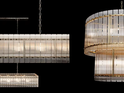 Light Luxury Crystal Chandelier Champagne Gold Crystal Lamp Combination 3d model