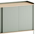 Modern Entryway Cabinet and Sideboard with Pleated Panels and Metal Legs