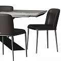 Modern Dining Table Set With Leather Chairs And Sleek Metal Legs Design