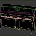 GEWA Black Upright Piano Classic Design With White Keys And Metal Pedals