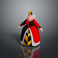 Cartoon Red Queen Character With Red And Black Outfit And Golden Crown