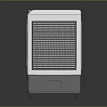 Modern Portable Air Cooler with White Gray Design and Control Panel Grille 3d model
