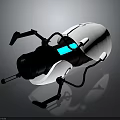 Advanced Space Probe Featuring White Main Body Blue Glowing Section And Black Mechanical Arms