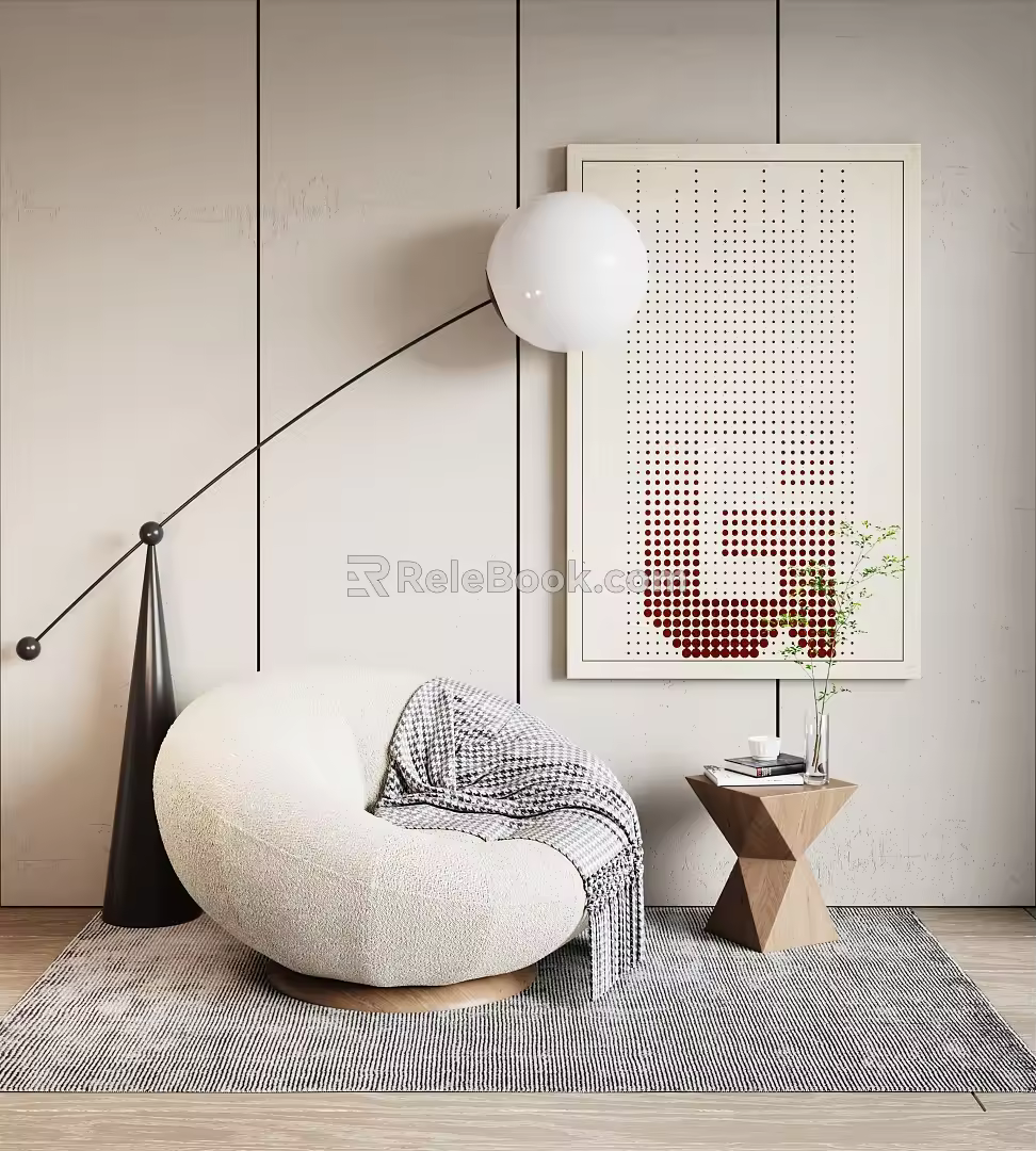 Quiet single sofa 3d model