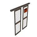 Metal Mesh Fence and Gate Structure with Frame and Locking System 3d model