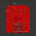 Red Device With Yellow Lightning Symbol And Ventilation Grilles On Reflective Surface 3d model