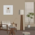 Middle Ancient Style Single Sofa Decorative Painting Ornaments 3d model