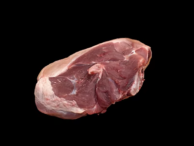 Cow Fresh Raw Meat Piece Isolated On Black Background With Texture 3d model