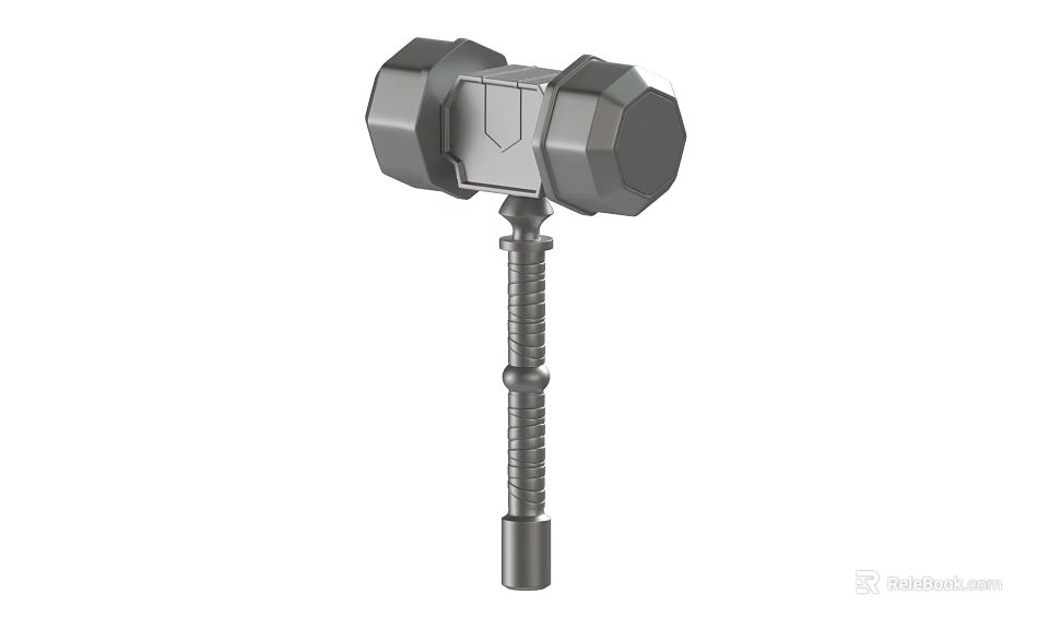 Heavy Duty Double Faced Steel Hammer with Ergonomic Handle for Construction and DIY 3d model 