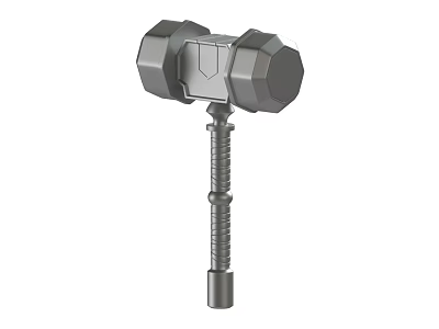 Heavy Duty Double Faced Steel Hammer with Ergonomic Handle for Construction and DIY 3d model