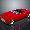 Red Classic Convertible Car With Open Top And White Wall Tires
