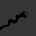 Brown Coiled Snake With Small Shiny Object On Gray Background