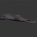 Mysterious Alien Like Animal with Pink Body Multiple Tentacles and Green Glowing Features