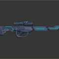 Futuristic Blue Sci Fi Gun Featuring Glowing Parts Scope And Reflective Surface 3d model