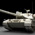 Modern Military Tank With Long Cannon Tracks Antenna And Armored Turret