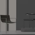 Designer Modern Dining Chairs With Metal Frame And Leather Seat In Neutral Interior