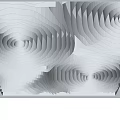 Modern White Ceiling Design With Wave Pattern And Textured Architectural Details