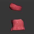 Women's Pink Plaid Bikini Top with Bow and Matching Skirt Set