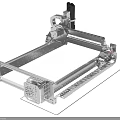 Industrial Equipment Featuring Metal Frame Perforated Plate Red Button And Mechanical Components