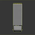 White Box Truck With Cab And Rectangular Cargo Container On Gray Background