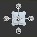 Elegant White Candelabra With Multiple Candle Holders And Square Base