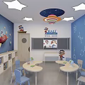 Modern Classroom Robot Programming Training Institution Classroom 3d model