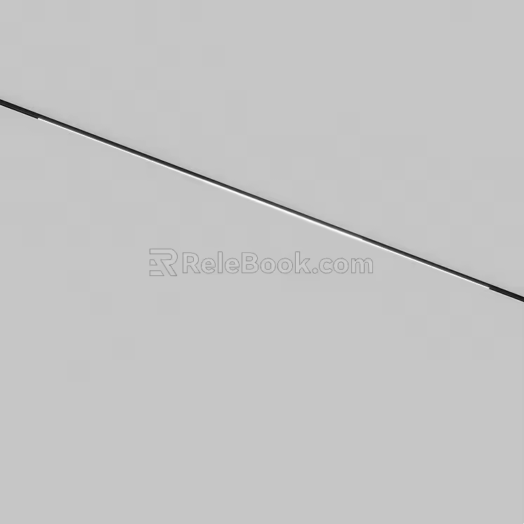 Deep anti-glare magnetic attraction track lamp embedded living room non-main lamp full spectrum concealed track lamp ultra-thin open ceiling lamp ceiling line floodlight living room bedroom aisle lighting 3d model