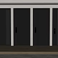 Four Modern Black Security Doors With Sleek Design In Interior Space 3d model