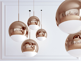 Light Luxury Chandelier Spherical Chandelier 3d model