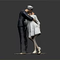 Game Movie Character Navy Man And Nurse Hugging In Classic Sculpture Pose 3d model