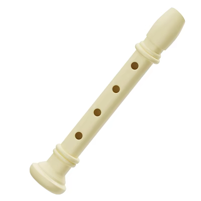 High Quality White Plastic Recorder Musical Instrument With Six Holes For Student Learning 3d model