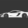 White Sports Car With Sleek Aerodynamic Body And Large Rear Wing Design