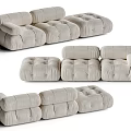 Modern Beige Fabric Sectional Sofa with Tufted Cushions Modular Living Room Design