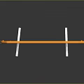 Orange Traffic Barrier With Red White Stripes On Black Background And Reflection