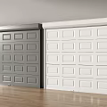 Gray And White Garage Doors With Panel Design For Modern Home Exteriors