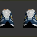 Nike Casual Modern Sneakers With Blue White Yellow Design And White Laces Black Sole