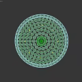 Green Patterned Shade Chandelier With Sparkling Crystal Accents For Home Decor