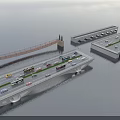 Modern And Arch Bridges Over Water With Vehicles And Traffic Movement