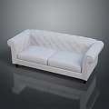 Classic Light Gray Fabric Sofa With Tufted Design And Rolled Arms 3d model