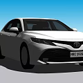 Silver Toyota Camry Sedan Rear View With Modern Sleek Exterior Design